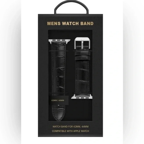 American Exchange Men's Watch Strap, Silver/Black 42-44mm - Picture 2 of 4